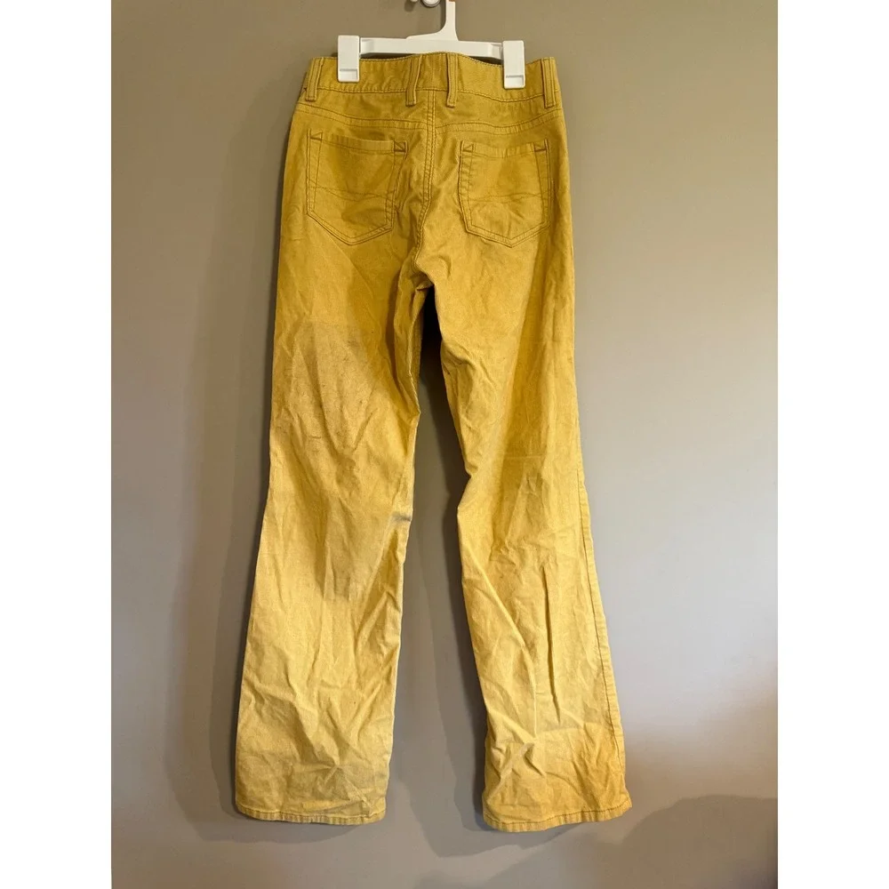 LL Bean Womens Corduroy Pants Mustard Yellow Straight Fit Size 6 Medium Tall